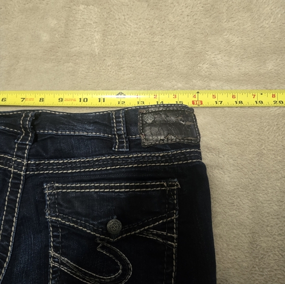 Silver Suki Mid Super Skinny Jeans Women's Deep Indigo Sz 31x31 Western Bohemian - Picture 7 of 10